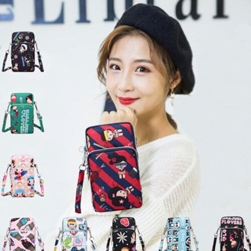 Mobile phone messenger bag mobile phone bag 2021 new Korean version of nylon shoulder sports arm bag wrist bag coin purse