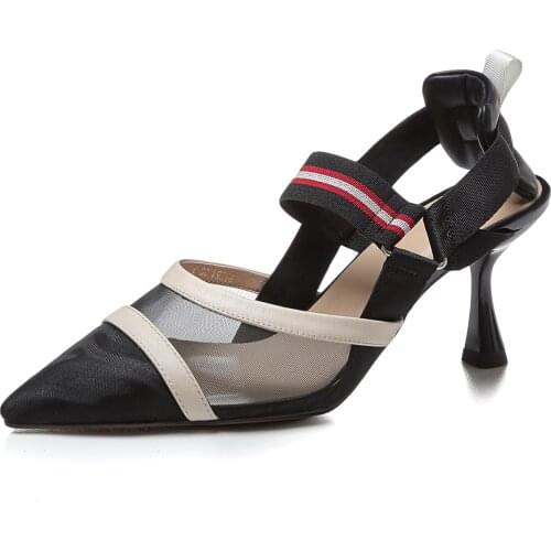 Kmeioo New Fashion Pointed Toe High Heels Sandals Woman Ladies elegant comfortable Party Pumps Dress Genuine leather Shoes 6cm