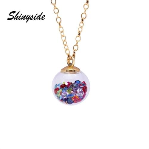 2019 new design summer style glass beads necklaces&pendants vintage simple luxury crystal chain necklace for women