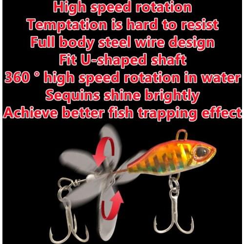 1 Pcs 7g-14g Super Long Throw Vortex Tremor Metal VIB Bait Propeller Sequin High-speed Rotating Bionic Bait