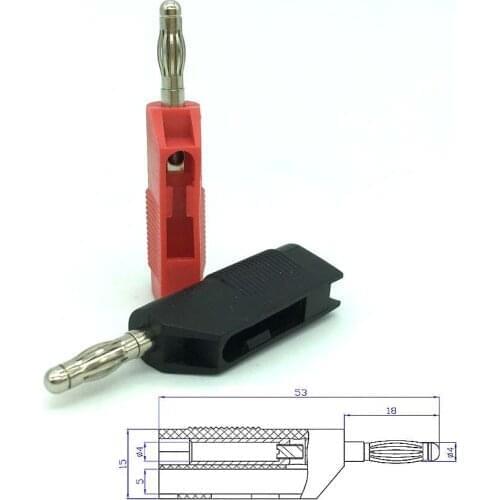 10PCS Red black Copper Free Soldering Screw High Current 4mm Banana Plug High Elasticity Tail Stacking cable Connectors 8.6g/1PC