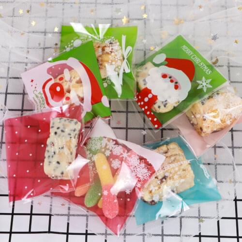 100Pcs Plastic Bags Candy &Cookie Plastic Bags Self-Adhesive For DIY Biscuits Snack Baking Package Decor Kids Gift Supplies
