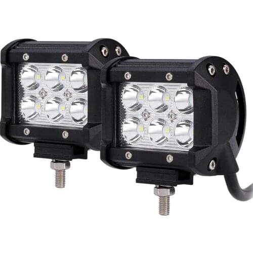 4 inch 18W 3030 LED Working Light Bar 12/24V Spot Beam Fog Lights 6000K IP67 Waterproof for Trucks Cars Off-road SUV Boat