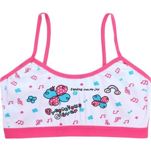 Teenager Tank Top For Girls Cotton Underwear Model Cartoon Kids Singlets Children Camisole 8-14Y