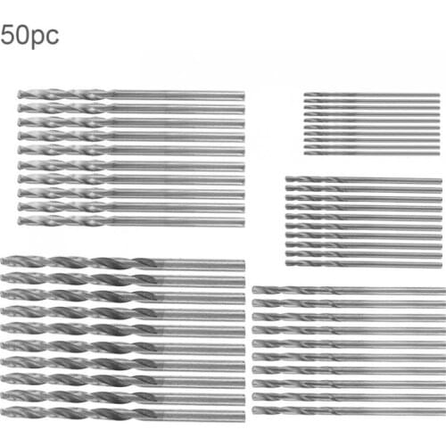 50pcs/lot Drill Bit Metric HSS Twist Drill Bits Coated Set 1.0MM - 3.0MM Drill Set Small Cutting Resistance for Hole Punch