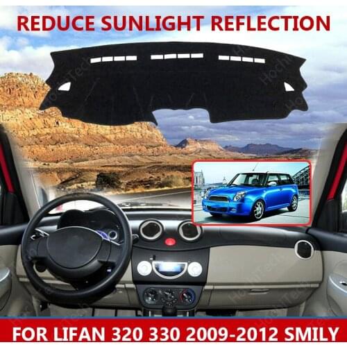 Car styling Suede Dashmat Dashboard custom Cover Pad Dash Mat Carpet for Lifan 320 330 2009-2012 Smily