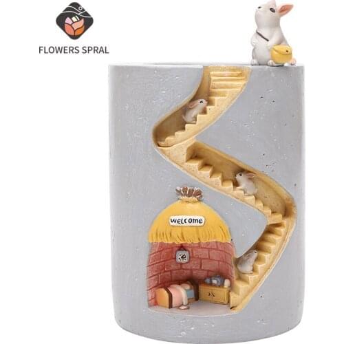 Tree Stump Cartoon Resin Planting Flowerpot, Creative Wet And Dry Vase, Desktop Storage Decoration, Novel Gift,Christmas