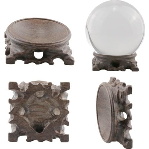 Wood Display Stand for Crystal Glass Lens Ball Large Divination Photography Lensball Base 120 150 180 200mm Magic Sphere Holder