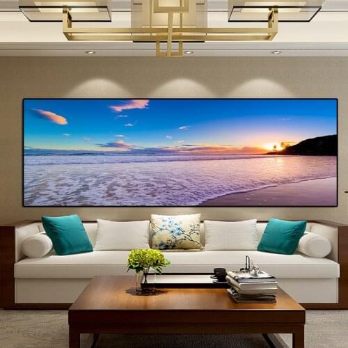 Blue Sky Sunsets Natural Sea Beach Landscape Poster and Prints Canvas Painting Panorama Scandinavian Wall Art Home Decor Cuadros