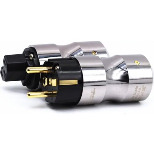 HIFI audio video power connect 24k gold plated audio power plug DIY AC Power Electrical 15A Male female US EU IEC Connector Plug