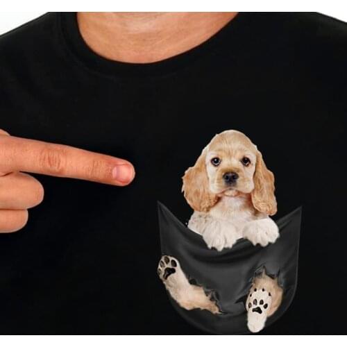 Cotton T-Shirt Fashion Brand Summer Cocker Spaniel Printed T-Shirts Men Women Casual T-Shirt Hip Hop Tops Funny Cotton Tees