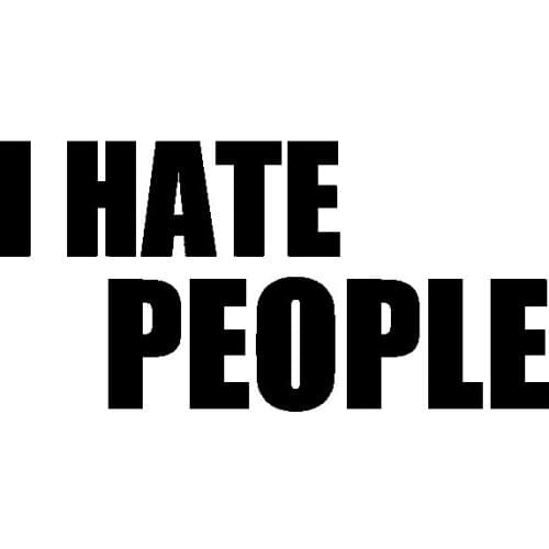 I HATE PEOPLE Cartoon Graffiti Car Sticker Rear Suv Cover Scratch Decal Auto Exterior Decorative KK16*8cm