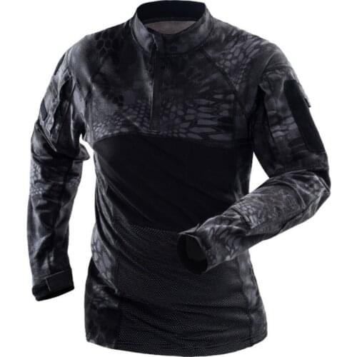 Kryptek Typhon Camo Army Military Tactical Shirt Camouflage Men Quick Dry Long Sleeve Hiking T Shirt Hunting Combat Shirts