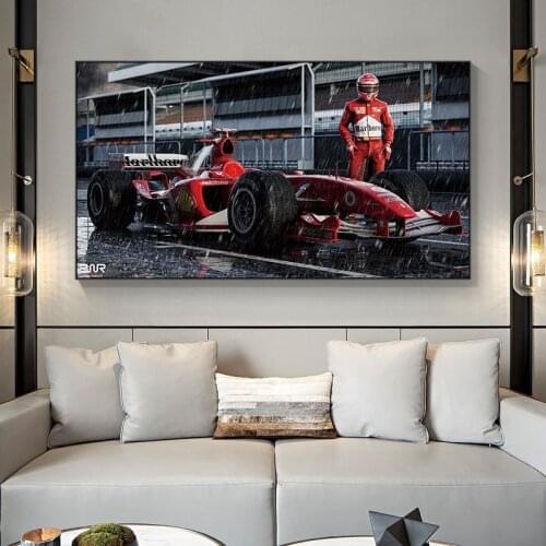 Ferraris F2004 Car F1 Racing Sport Car Wall Art Poster and Prints Oil Canvas Painting For Home Living Room Decor Unframed
