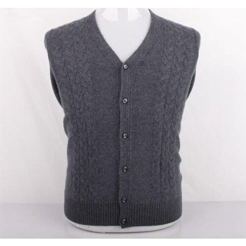 Cashmere wool add thick twisted knit men winter cardigan sweater coat single breasted S-3XL wholesale retail