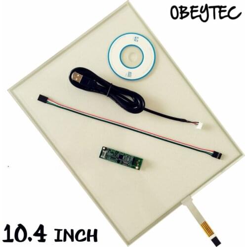 Obeytec 10.4 inch 4 Wire Touch Screen Kits, 4:3, High Quality USB Controller, Active area 211*158mm