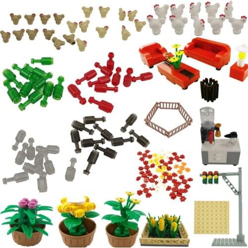 City MOC Series Toys For Children New Year Gifts Educational DIY Bricks Spare Parts Sofa Oven Cities Compatible Building Block