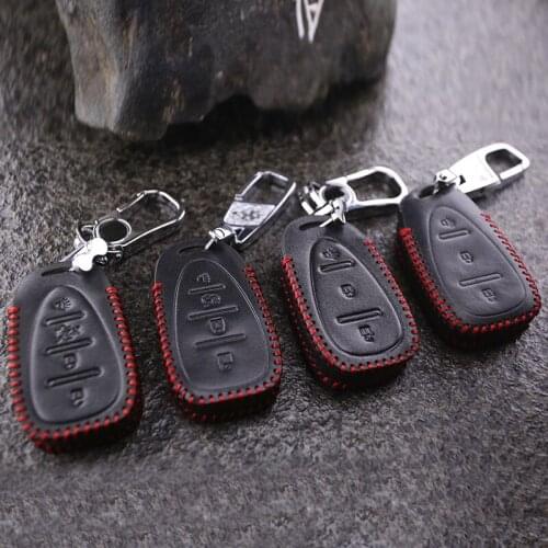 Leather Car Key Case Cover Keychain Key Button Protector for For Chevrolet Equinox 2017 2018 2019