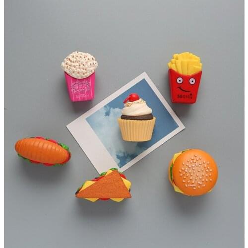 Creative Refrigerator Magnet Simulation Food Message Magnetic Sticker Decorative 3D Stereo Resin Sticker