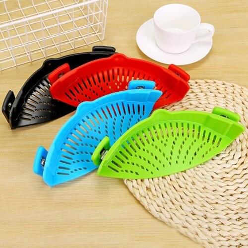 Kitchen drainer silicone pot side vegetable pour drainer Household water filter noodle leak-proof drainer