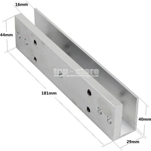 DIYSECUR 280KG Magnetic Lock U Shape Bracket for Frameless Glass Door Access Control System Kit