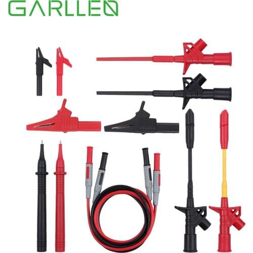 GARLLEN 12-in-1 Multimeter Electronic Professional Test Lead Kit with Mini Hooks Alligator Clips Lead Extensions Test Probes