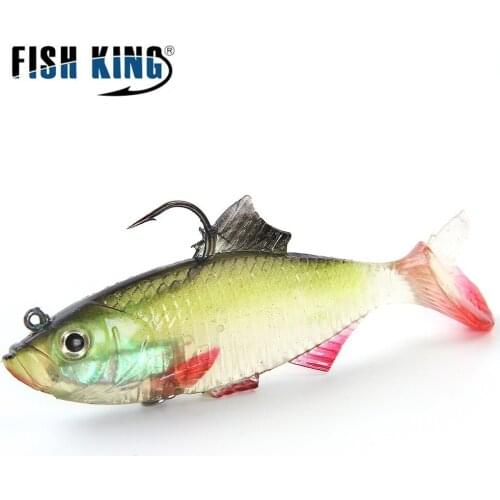 Soft Bait 1 PC 3D Eyes 8/12.5CM 10Color Lure Jig Fishing Lure With Lead Head Fish Swimbait Treble Hook Fishhook Pesca