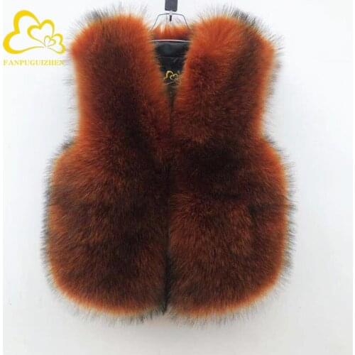 New Winter Womens Faux Fox Fur Vest Long Furry Shaggy Woman Fake Fur Vest Fashion Plus Size Fur Vests High Quality Short Coat