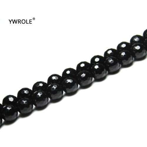 Wholesale Faceted Black Agat Natural Stone Round Beads Brown Jewelry Making DIY Bracelet Material 4/ 6/8/10/12 mm Strand 15