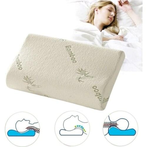 Bed Memory Foam Neck Pillow Bamboo Contour Pillow Orthopedic Sleep Reversible King/Queen Comfortable