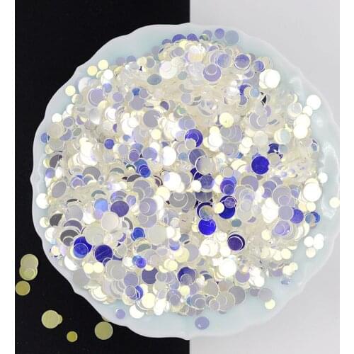 25g(2500pcs) 3/4/5/6mm Lovely Dot Shape PVC loose Sequins Paillettes for Nail Art manicure/sewing/wedding decoration confetti