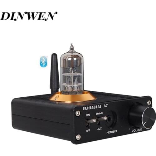 PJ.MIAOLAI A7 Mini HiFi Bluetooth 5.0 6N3 Vacuum Tube Amplifier 3.5mm AUX Input Headphone Output