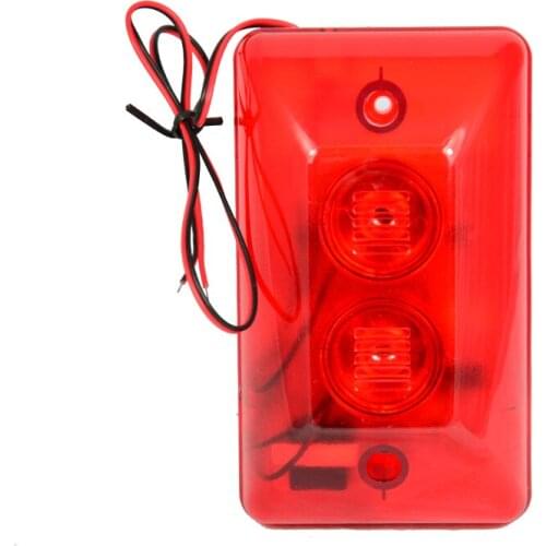 10 PCS Red color Wire use Strobe siren For security alarm anti theft double Siren inside 120DB louder speaker Free shipping