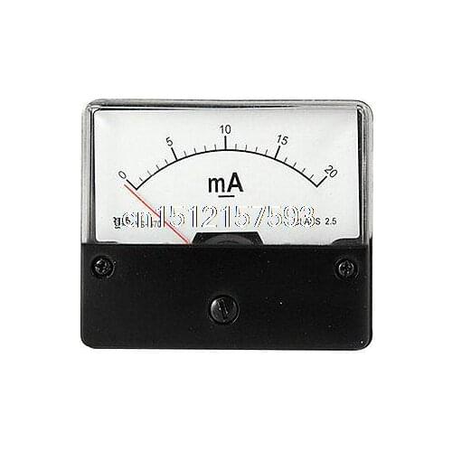 Rectangle Current Measuring Tool DC 20mA Analog Ammeter