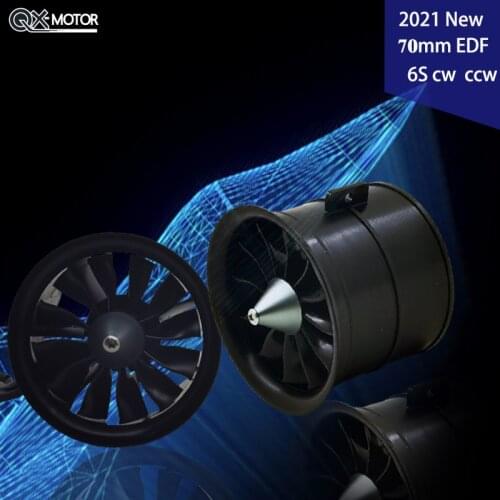 QX-Motor 2021 70mm EDF12-Blade Multi-Blade Fan Brushless Motor cw ccw 6S Airplane Model Drone Accessories
