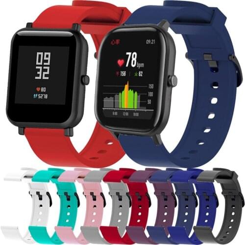 Silicone Bracelet For GTR 42mm Wrist Strap For Xiaomi Amazfit GTS 2 2e Bip S Pace Lite Haylou Solar LS02 Smart Watch Band Belt