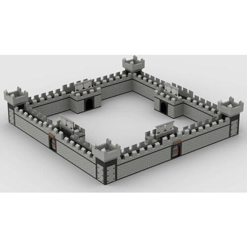 MOC ancient city wall siege building blocks, free combination of DIY scenes to build