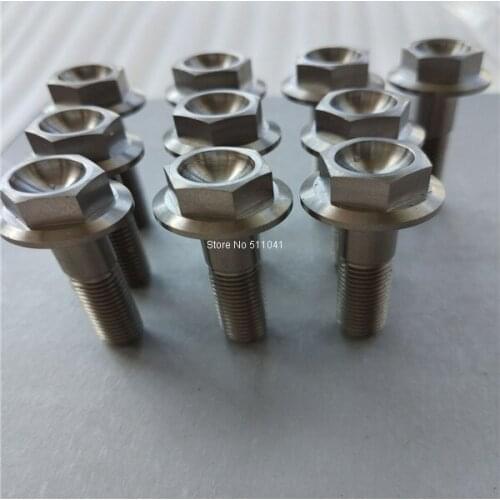 Ti Titanium metal Gr5 grade 5 M8 x 35 mm DIN 6921 Hex Head Flange Bolt Screw Fastener, titanium bike parts,free shipping