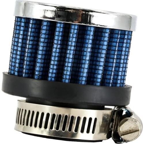 Universal High Performance 1'' Inch Inlet Cone Dry Flow Air Filter Oil Free (Blue) for Car