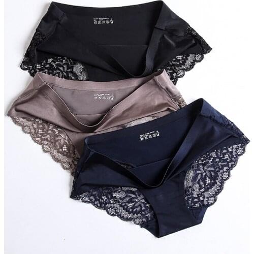 Yasemeen Hotsale Sexy Lace Panties Seamless Breathable Ace Briefs Invisible Underwear Briefs Cotton Spandex Gas Seamless Crotch