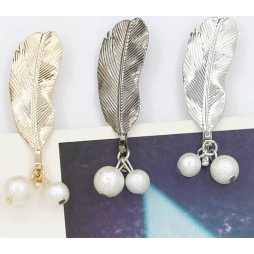 Artificial Pearl Alloy Metal Leaf Hair Clips & Pins Headwear Hair Accessories for Women