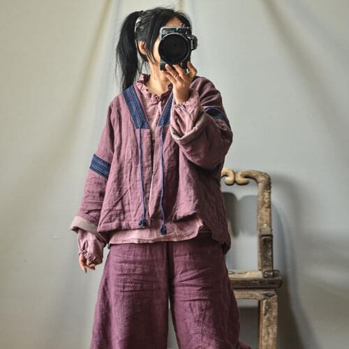 Women Autumn Winter Spring Short Parkas Ladies Belt Linen Paraks Short Coat Outerwear Female Patchwork Tops