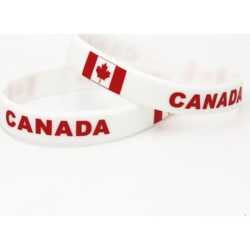 1PC Canada Country Flag Silicone Wristband Football Soccer Team Fans Sports Elastic Rubber Bracelets&Bangles Armband SH239
