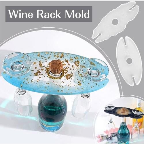 1pcs Wine Rack Silicone Molds Red Wine Shelf Cup Epoxy Resin Mold Red Wine Tray Handmade Crafts For DIY Jewelry Making Supplies