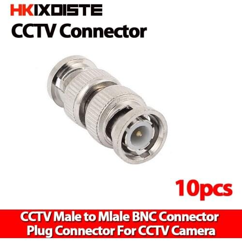 10pcs/lot CCTV Accessories BNC Male to Male CCTV Security Coax Coupler Video BNC Connector Adapter RF Convertor