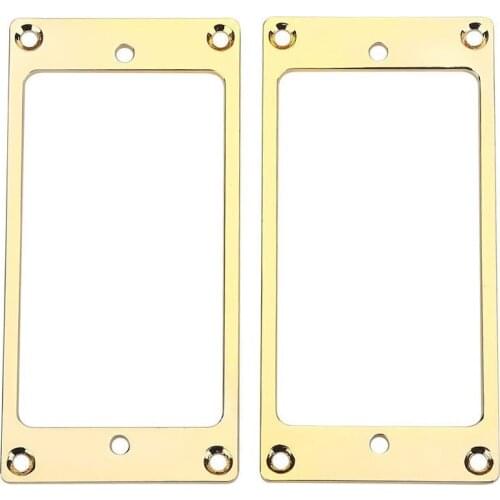 2 Pcs Metal Flat Humbucker Cover Guitar Pickup Frame Mounting Ring