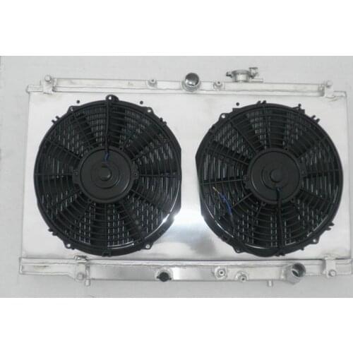 2Row Aluminum Radiator + Shroud+Fans for 1996-2001 Honda Prelude Accord/ ACURA CL 2.2L 2.4L I4 VTi VTi-S MT 96 97 98 99 00 01
