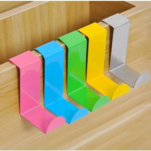 2PCS/set Stainless Steel Z Shape Hooks Home Door Desk Cabinet Alete Hanger for Kitchen Cupboard Wardrobe Hanging SN2940