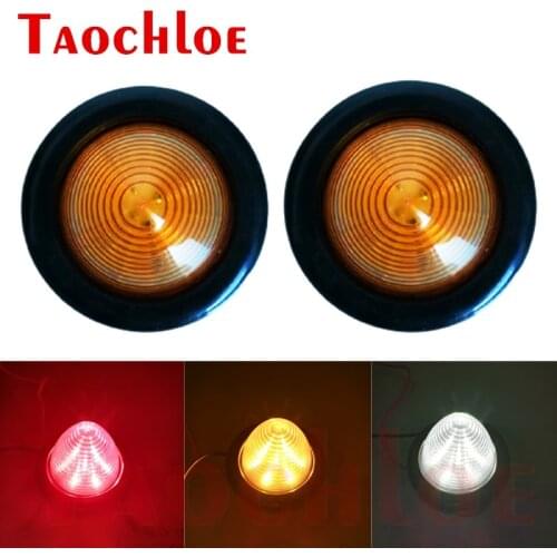 2Pcs 12V 24V LED Lamp Truck Trailer Additional Turn Signal Side Marker Lights Red White Amber Lorry Bus Clearance Lights