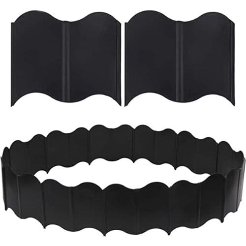 Garden Lawn Edging - 20 Pack Landscape Border Flexible Interlocking Edging Plastic Palisade Fence DIY Decorative